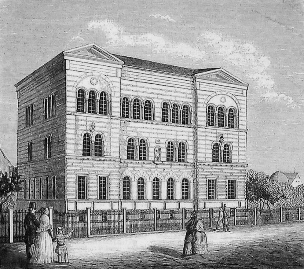 Historische Ansicht des neuen Logenhauses von Apollo und Balduin zur Linde in der Elsterstraße 2